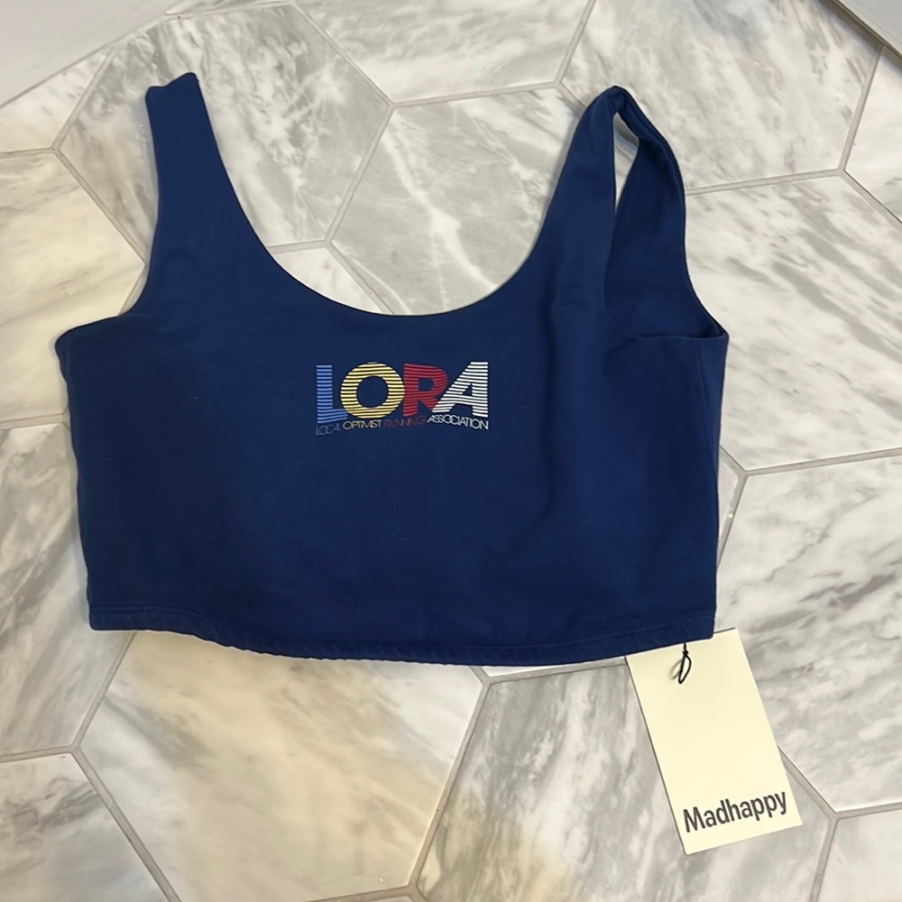 Madhappy Womens Biker Tank: Local Optimist Running Association (Size medium)